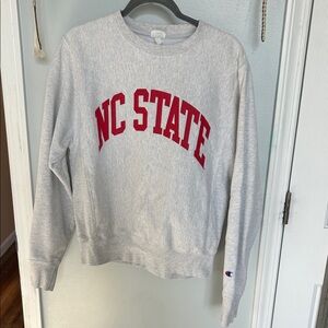 Champion Light Gray NC State Men’s Crew Neck Sweater